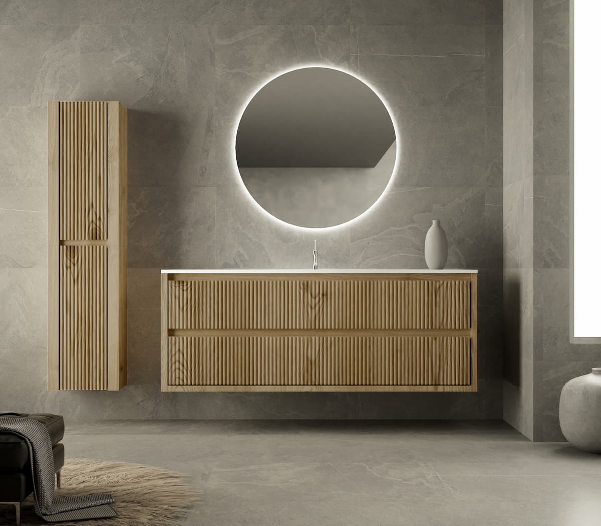 Mueble ba&ntilde;o Danubio 2C Avellana